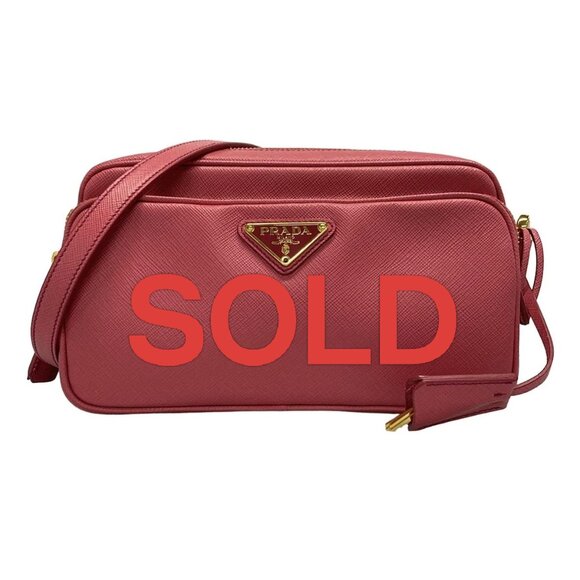 PRADA - Pink Saffiano Leather Shoulder Bag 725-071425 - Picture 1 of 14